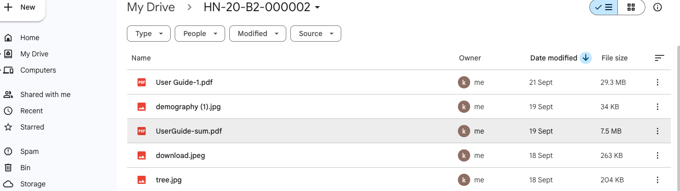 list files in google drive